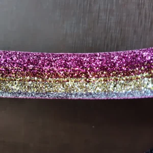 Pink and Gold Ombre Glitter Nylon Dog Collar