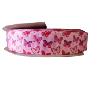 Pink Butterflies Nylon Dog Collar