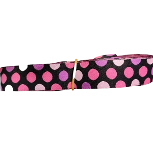 Pink Polka Dots Nylon Dog Collar