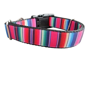 Pink Sarape Nylon Dog Collar