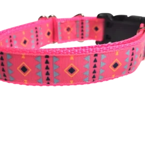 Pink Tribal 2 Nylon Dog Collar