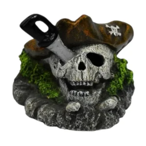 Pirate Skull W/Sword Through Head Resin Ornament - MAP Price $8.99