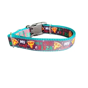 Pizza My Heart Nylon Dog Collar
