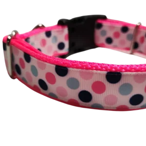 Polka Dots Pattern Nylon Dog Collar