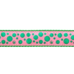 Polka Paws -- Green on Pink