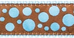 Polka Paws -- Light Blue on Brown