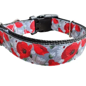 Poppies and Daisies Nylon Dog Collar