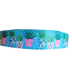 Potted Cacti Nylon Dog Collar