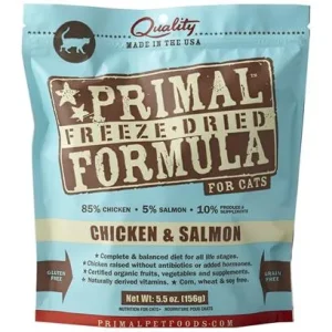 Primal Freeze-Dried Cat Food Nuggets Chicken Salmon - 5.5 Oz