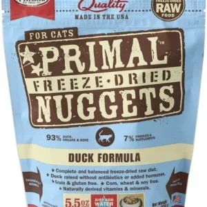 Primal Freeze-Dried Cat Food Nuggets Duck - 5.5 Oz