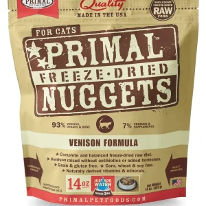 Primal Freeze-Dried Cat Food Nuggets Venison - 14 Oz