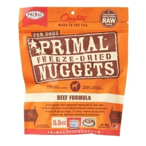 Primal Freeze-Dried Dog Food Nuggets Beef - 14 Oz