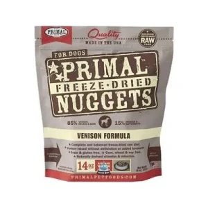 Primal Freeze-Dried Dog Food Nuggets Venison - 14 Oz