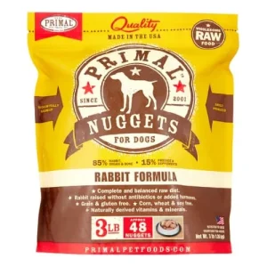 Primal Frozen Dog Food Nuggets Rabbit - 3 lbs