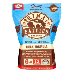 Primal Frozen Dog Food Patties Duck - 6 lbs