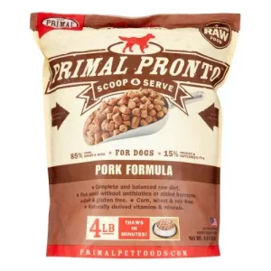Primal Frozen Dog Food PRONTO Pork - 4 lbs