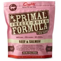 Primal Pet Foods Freeze-Dried Cat Food, 14 oz Beef Salmon