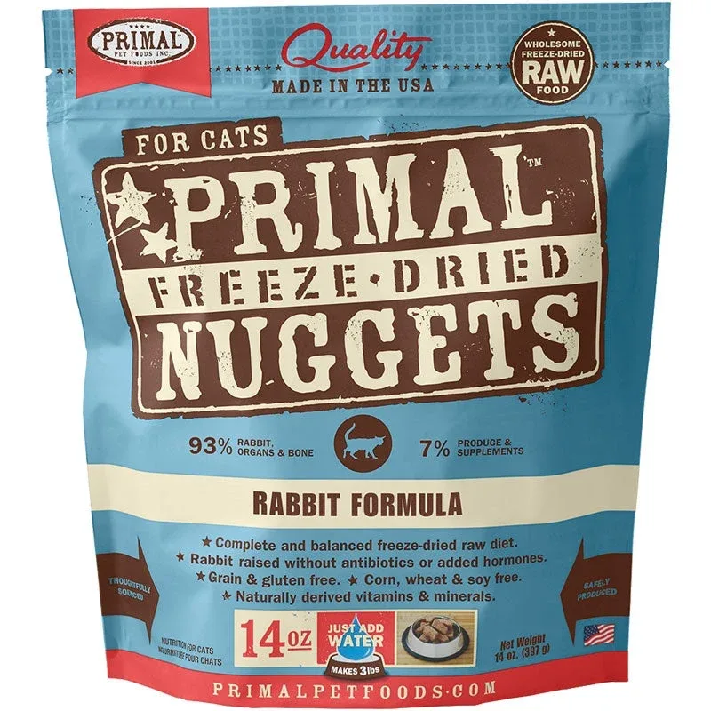 Primal Pet Foods Freeze-Dried Cat Food For Cats 14 oz. Rabbit