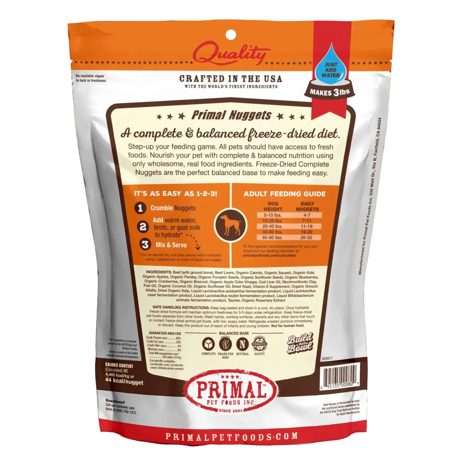 Primal Pet Foods Freeze-Dried Dog Food 5.5 oz.- Beef - Image 2