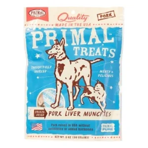 Primal Treat Munchies Liver Pork Freeze-Dried Dog Treats - 2 Oz