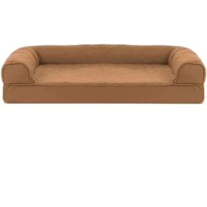 FurHaven Quilted Cooling Gel Top Sofa Pet Bed - Toasted Brown (Jumbo Plus)