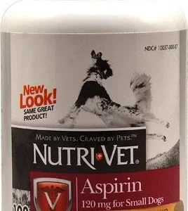 Nutri-Vet Pain Relief Aspirin for Small Dogs (120mg) Dog Supplements - 100 ct Bottle