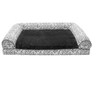 FurHaven Southwest Kilim Memory Top Sofa Pet Bed - Boulder Gray (Jumbo)