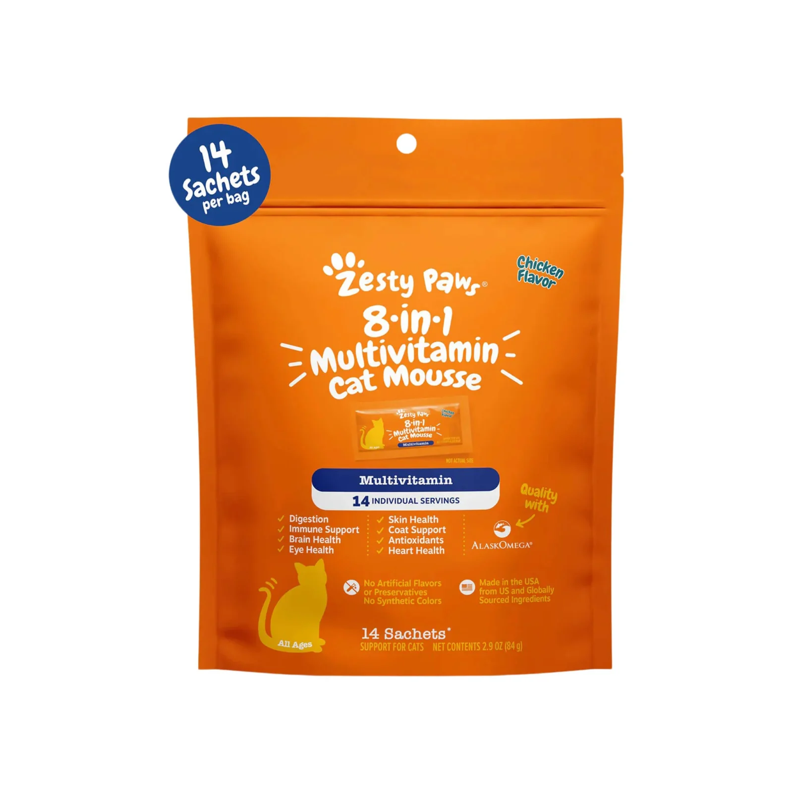 Zesty Paws 8-in-1 Multivitamin Cat Mousse Supplement