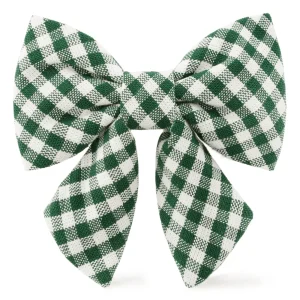 Evergreen Gingham Lady Dog Bow
