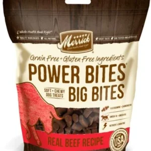 Merrick Treats Big Bites Real Beef Recipe Soft and Chewy Dog Treats - 6 oz Bag