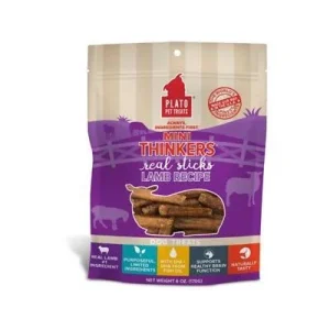 Plato Pet Treats Mini Thinkers Lamb Natural Dog Chews - 6 oz Bag