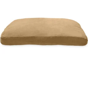 Furhaven Quilted Suede Orthopedic Pet Bed - Camel (Medium)