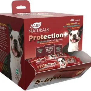Ark Natural's Protection+ Brushless Toothpaste Singles Mini Cat and Dog Dental Care - 60 ct Counter Display