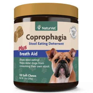 Naturvet Coprophagia Soft Chew Stool Eating Deterrent Cat and Dog Supplements - 130 ct Jar