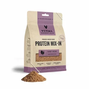Vital Essentials Freeze-Dried Raw Turkey Protein Mix-in Ground Topper for Dogs, 6 oz