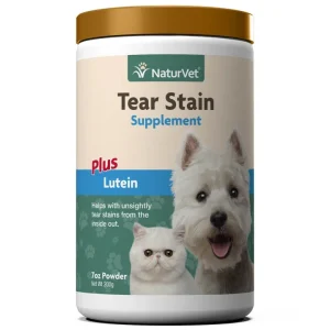 Naturvet Tear Stain Supplement Powder Cat and Dog Tear Stain Remover - 200g Jar