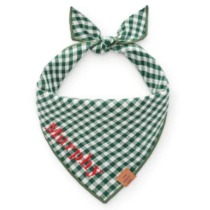 Evergreen Gingham Dog Bandana