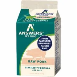 Answers Frozen Cat Food Detailed Pork - 1 lb