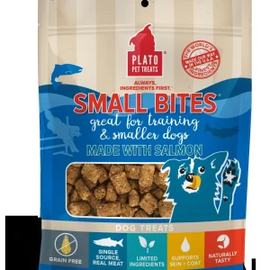 Plato Pet Treats Small Bites Salmon Crunchy Dog Treats - 6 oz Bag