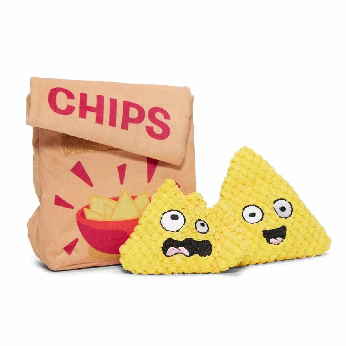 BARK A-Maize-ing Corn Chips Tortilla Chip Plush Dog Toy Small - Image 2