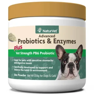 Naturvet Advanced Probiotic & Enzymes Powder Digestive Dog Supplements - 8 oz Jar