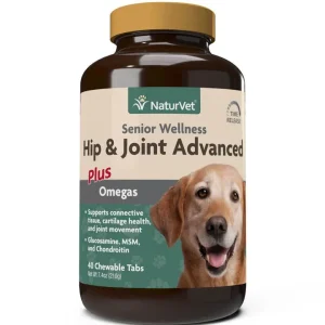 Naturvet Senior Hip & Joint Tablets TIME RELEASE Dog Supplements - 40 ct