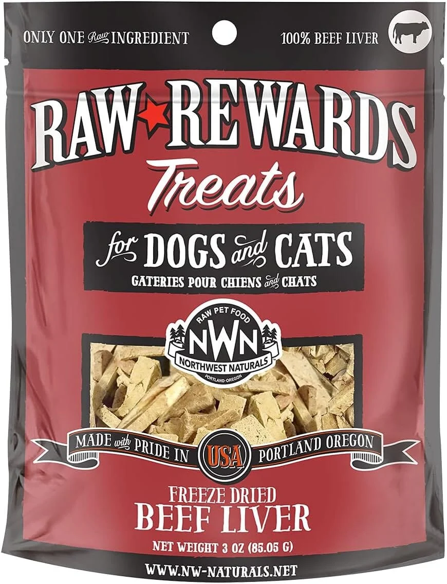 Northwest Naturals Freeze Dried Beef Liver Treat Freeze-Dried Cat and Dog Treats - 3 oz Bag
