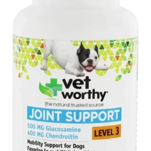 Vet Worthy Joint Support Level 3 Chewable Dog Supplements - 60 ct Capsule Bottle