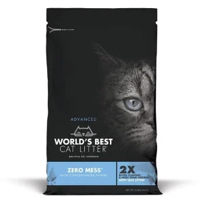 World's Best Cat Litter Blue Bag Zero Mess Clumping Litter Cat Litter - 12 lb Bag - Case of 3