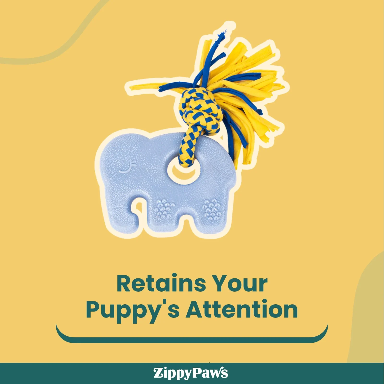 Zippy Paws ZippyTuff Teether Elliot the Elephant Plush Toy for Dogs - Image 2