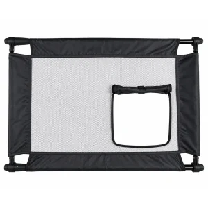 Pet Life ® 'Porta Gate' Anti-Drilling Nylon Mesh Collapsible Folding Travel Safety Pet Cat Dog Gate w/ Zippered Entrance