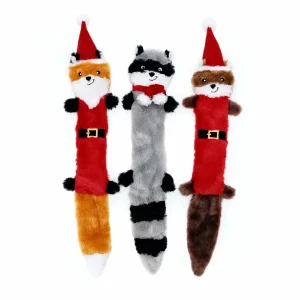 ZippyPaws Holiday Skinny Peltz Plush Dog Toy Large, 3-Count