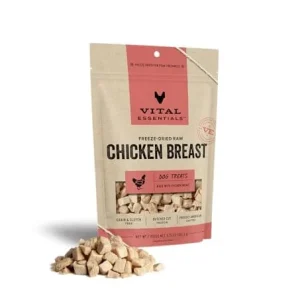 Vital Essentials Single Ingredient High-Protein Grain-Free Chicken Breast Freeze-Dried Raw Training Dog Treats