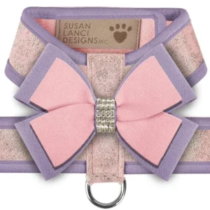 Susan Lanci Glitzerati Tinkie Harness with French Lavender and Double Bow